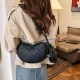 Black Street Simplicity Letter Patchwork Zipper Bags