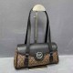 Black Brown Street Simplicity Letter Patchwork Zipper Bags