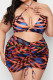 Multicolor Sportswear Print Bandage Patchwork 3 Piece Sets(With Paddings)