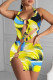 Yellow Sexy Casual Color Block Hollowed Out Patchwork Halter Sheath Dresses