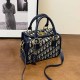 Blue Simplicity Letter Patchwork Bags