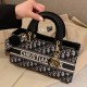 Black Vintage Elegant Letter Patchwork Zipper Bags