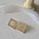 Gold Simplicity Letter Rhinestone Earrings
