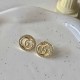 Gold Simplicity Letter Rhinestone Earrings