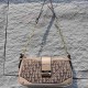 Brown Street Vintage Letter Patchwork Zipper Bags