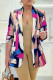 Rose Brown Casual Daily Mixed Printing Printing Contrast Turn-back Collar Outerwear