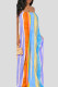 Tangerine Red Casual Color Block Patchwork Spaghetti Strap Loose Jumpsuits