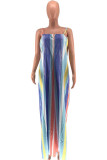 Red Casual Color Block Patchwork Spaghetti Strap Loose Jumpsuits