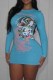 Lake Blue Street Skull Head Print Patchwork O Neck One Step Skirt Dresses