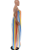 Red Casual Color Block Patchwork Spaghetti Strap Loose Jumpsuits
