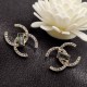 White Gold Simplicity Letter Rhinestone Earrings
