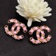 Pink Simplicity Letter Patchwork Earrings