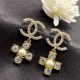 Gold Elegant Letter Patchwork Rhinestone Earrings