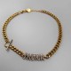 Gold Street Letter Chains Rhinestone Necklaces