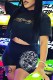 Black Casual Street Print Letter O Neck Short Sleeve Two Pieces