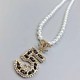Black And White Elegant Letter Patchwork Pearl Necklaces