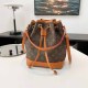 Brown Street Vintage Letter Patchwork Draw String Bags