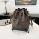 Black Street Vintage Letter Patchwork Draw String Bags