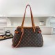 Brown Vintage Elegant Letter Patchwork Zipper Bags