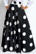Black Elegant Dot Patchwork A Line Plus Size 