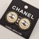 Black Gold Elegant Simplicity Letter Rhinestone Earrings