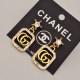 Gold Street Letter Patchwork Rhinestone Earrings