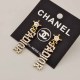 White Gold Daily Letter Patchwork Rhinestone Earrings
