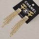 Gold Elegant Letter Tassel Earrings