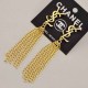 Gold Simplicity Letter Tassel Earrings