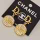 Gold Street Letter Patchwork Rhinestone Earrings