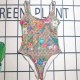 Multicolor Sexy Letter Print Backless Swimwears