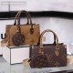 Brown Vintage Elegant Letter Patchwork Bags