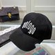 Black Casual Street Letter Embroidered Hat