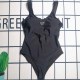 Black Sexy Simplicity Letter Backless Swimwears