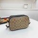 Black khaki Street Simplicity Letter Patchwork Zipper Bags
