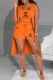 Orange Casual Print Letter U Neck Sleeveless Three Pieces