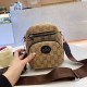 Black khaki Street Letter Zipper Bags