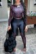 Black Street Print Patchwork O Neck Long Sleeve Two Pieces
