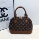 Dark Brown Vintage Elegant Letter Patchwork Zipper Bags