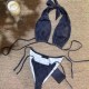 Black Sexy Print Bandage Swimwears