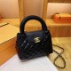 Black Simplicity Letter Solid Chains Bags