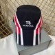 Red Street Letter Striped Embroidered Patchwork Hat