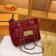 Red Elegant Simplicity Solid Chains Zipper Bags