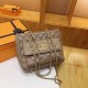 Khaki Elegant Simplicity Letter Chains Zipper Bags