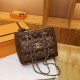 Brown Elegant Simplicity Letter Chains Zipper Bags