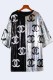Black Silver Casual Letter Sequins Patchwork O Neck Straight Dresses