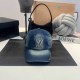 Dark Blue White Street Letter Patchwork Hat