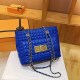 Blue Elegant Simplicity Solid Chains Zipper Bags
