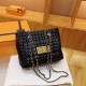 Black Elegant Simplicity Solid Chains Zipper Bags