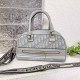 Grey Vintage Letter Patchwork Zipper Bags